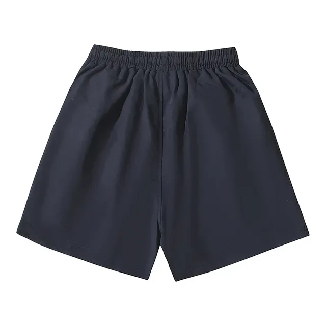 Navy Graphic-Print Elastic-Waist Shorts 3