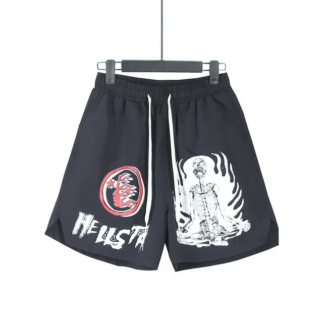 Navy Graphic-Print Elastic-Waist Shorts 5
