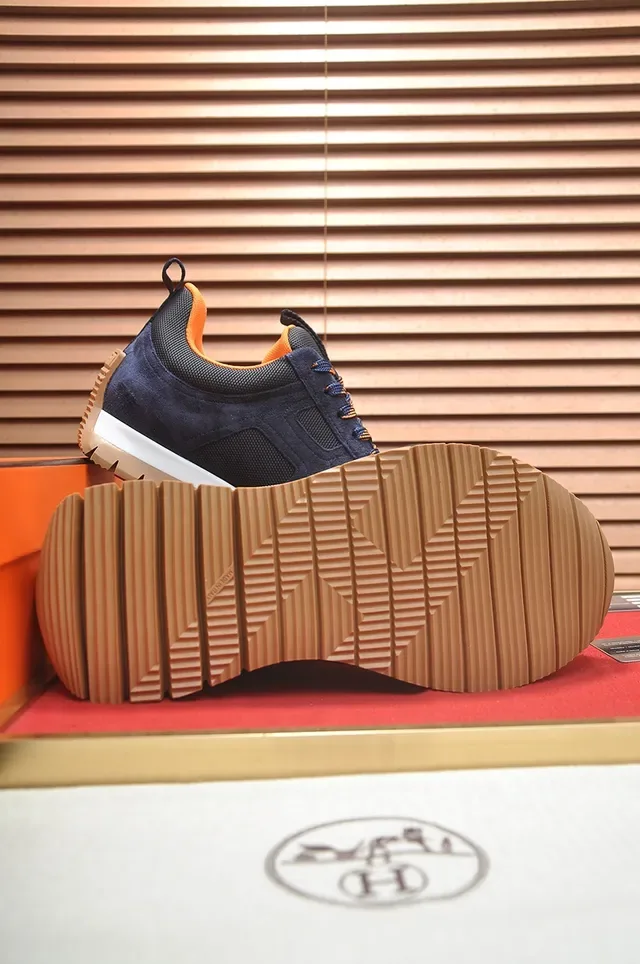 Navy Suede and Mesh Low-Top Lifestyle Sneaker 3