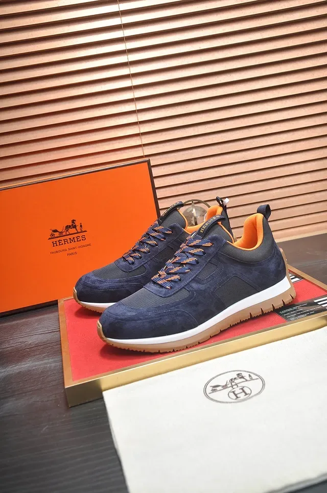 Navy Suede and Mesh Low-Top Lifestyle Sneaker 4