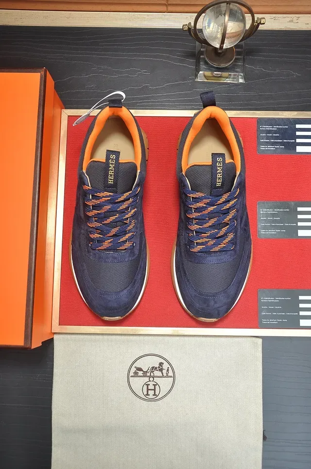 Navy Suede and Mesh Low-Top Lifestyle Sneaker 5