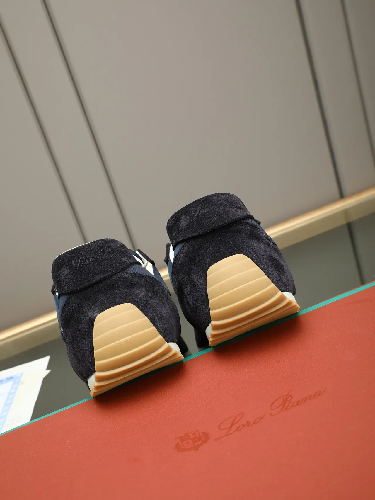 Navy Suede and Nylon Retro Runner Sneaker 3