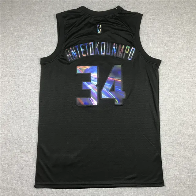NBA Giannis Antetokounmpo Rainbow Edition Black Jersey 2