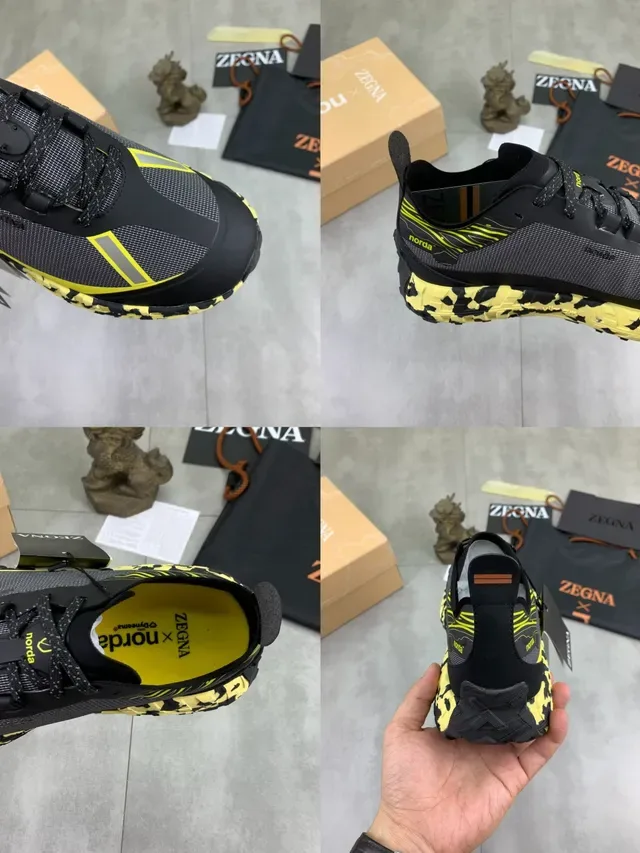norda Black Yellow Mesh Upper Camouflage Outsole Sneakers 2