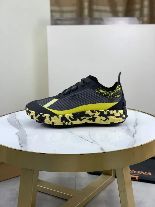 norda Black Yellow Mesh Upper Camouflage Outsole Sneakers 5