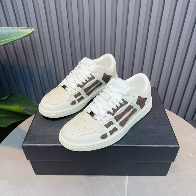 Off-White Cream and Brown Panelled Low-Top Lifestyle Sneakers 2