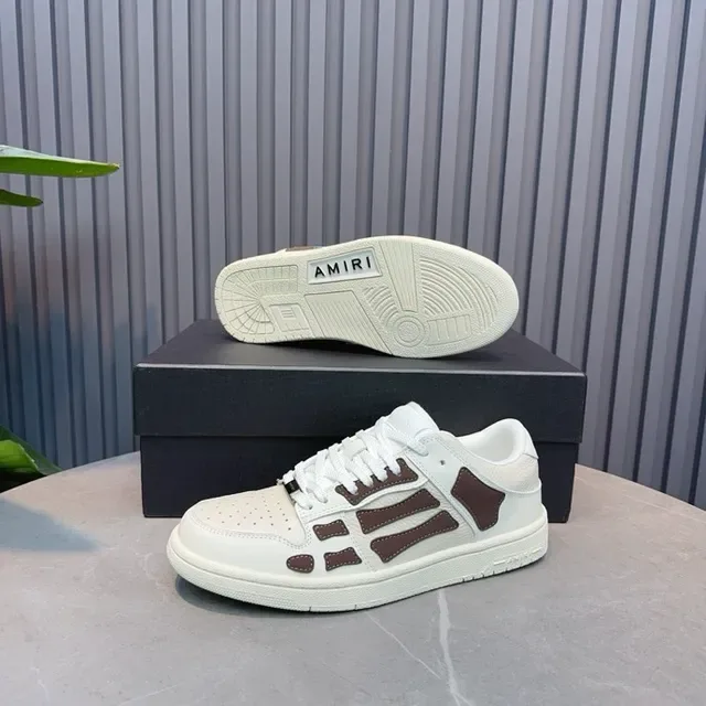 Off-White Cream and Brown Panelled Low-Top Lifestyle Sneakers 3