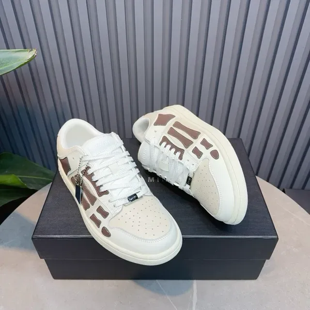 Off-White Cream and Brown Panelled Low-Top Lifestyle Sneakers 6