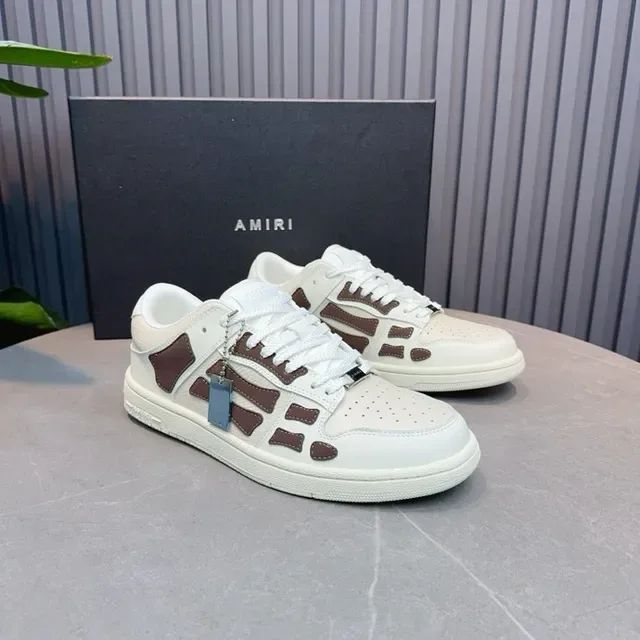 Off-White Cream and Brown Panelled Low-Top Lifestyle Sneakers 7