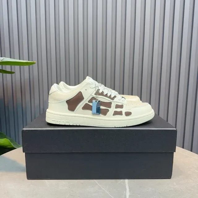 Off-White Cream and Brown Panelled Low-Top Lifestyle Sneakers 9