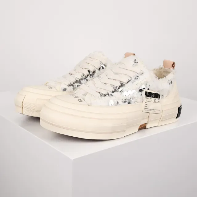 Off-White Cream Bouclé Sequin Embellished Lifestyle Sneaker 2