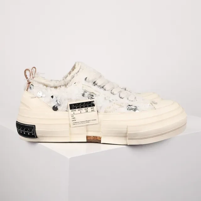 Off-White Cream Bouclé Sequin Embellished Lifestyle Sneaker 3