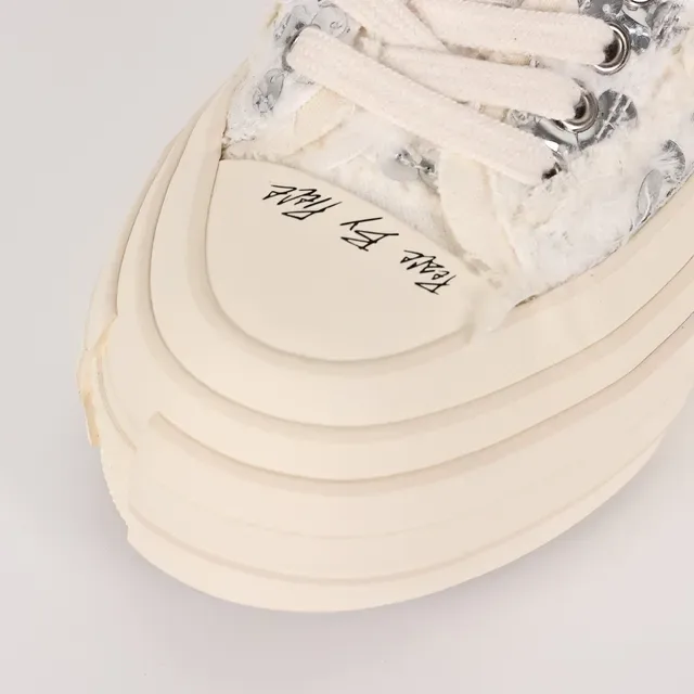 Off-White Cream Bouclé Sequin Embellished Lifestyle Sneaker 5