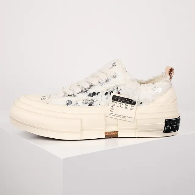 Off-White Cream Bouclé Sequin Embellished Lifestyle Sneaker 9