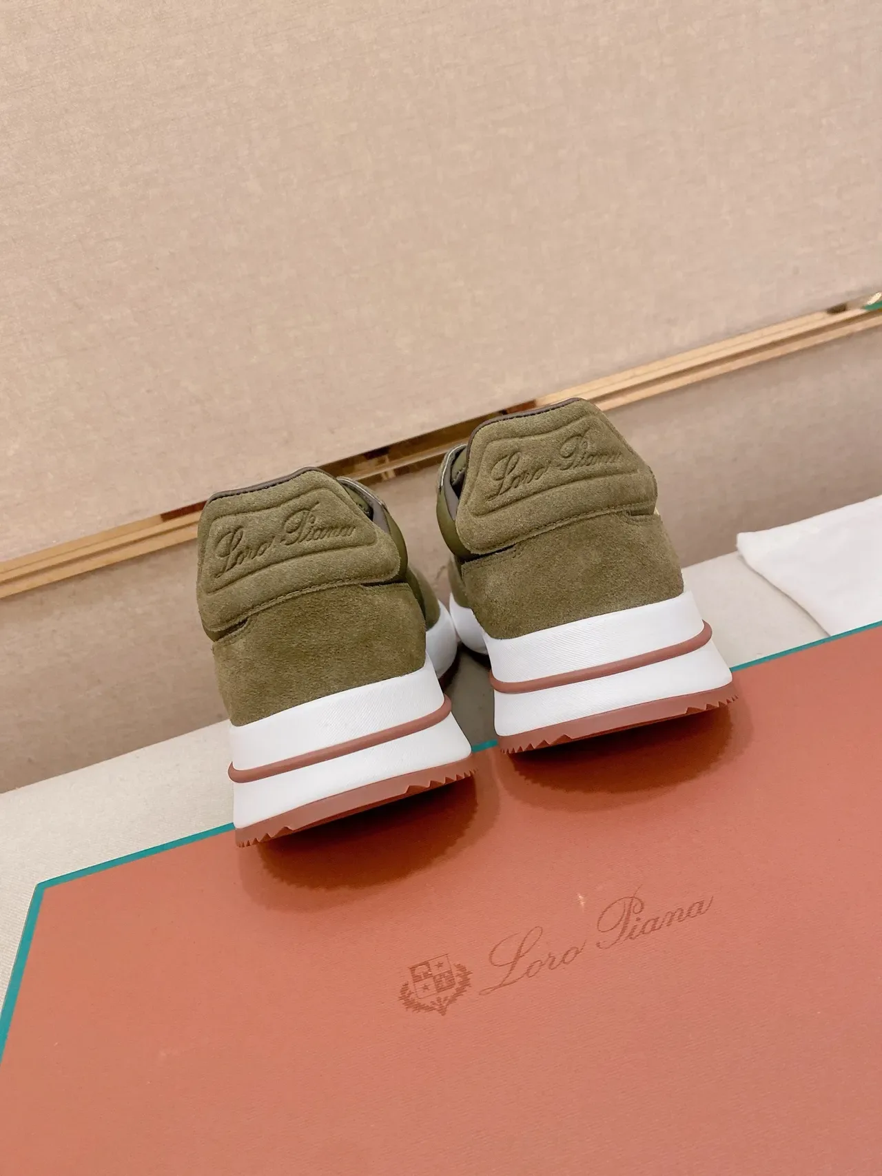 Olive Green Suede and Nylon Lifestyle Sneaker 3