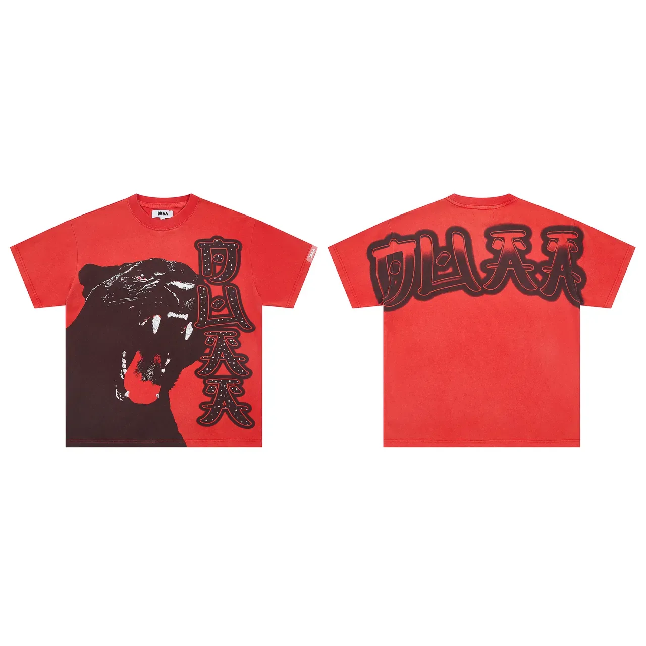 OUAA Graphic-Print Red Black Panther T-Shirt 2