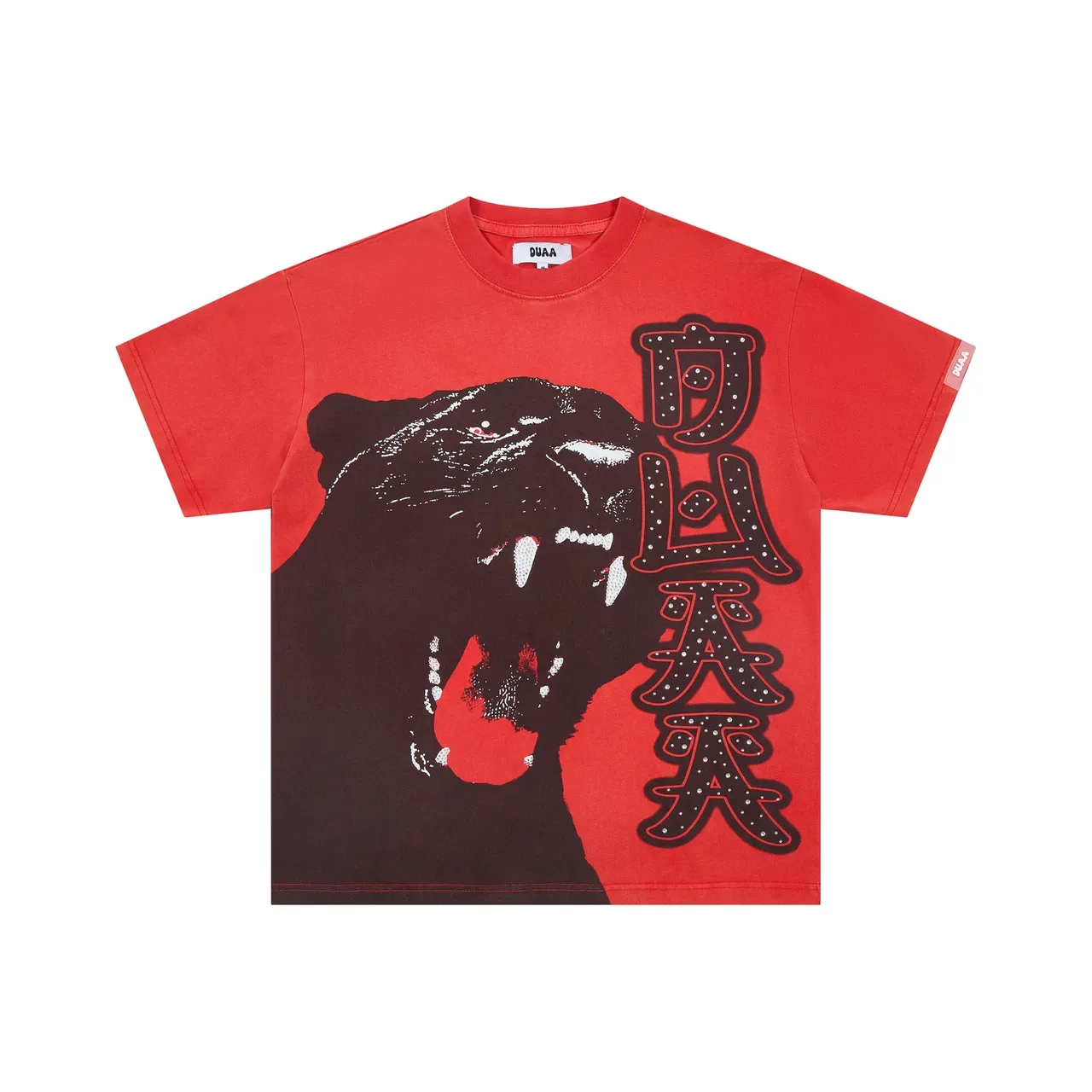 OUAA Graphic-Print Red Black Panther T-Shirt 3