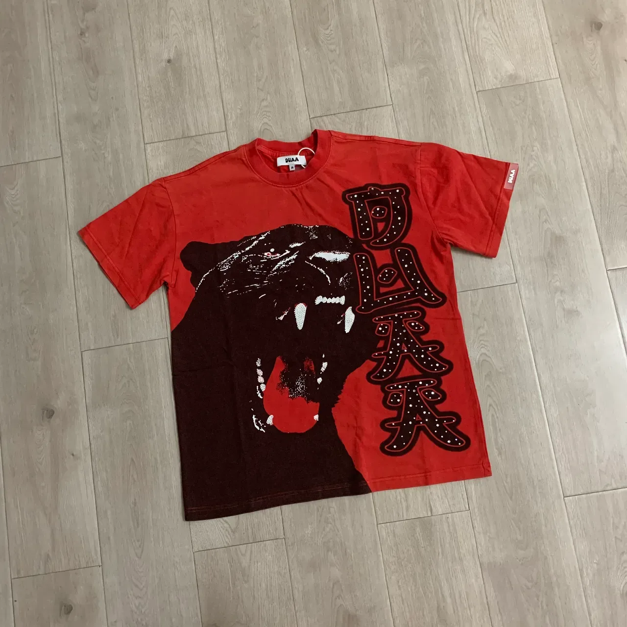 OUAA Graphic-Print Red Black Panther T-Shirt 5