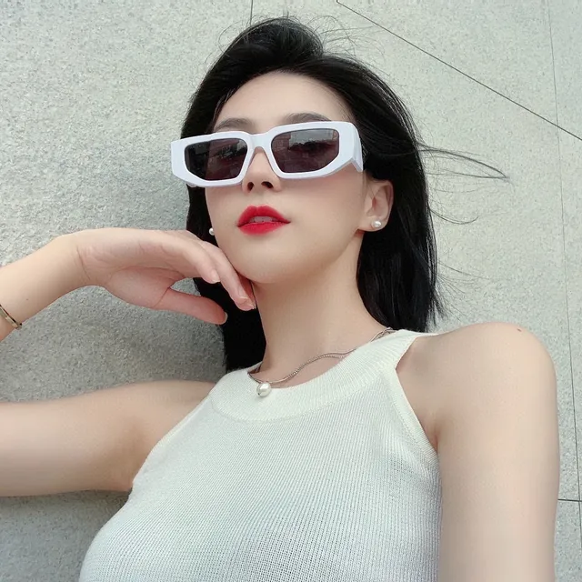 Oversized Rectangular Black Frame Red Lens Sunglasses 3
