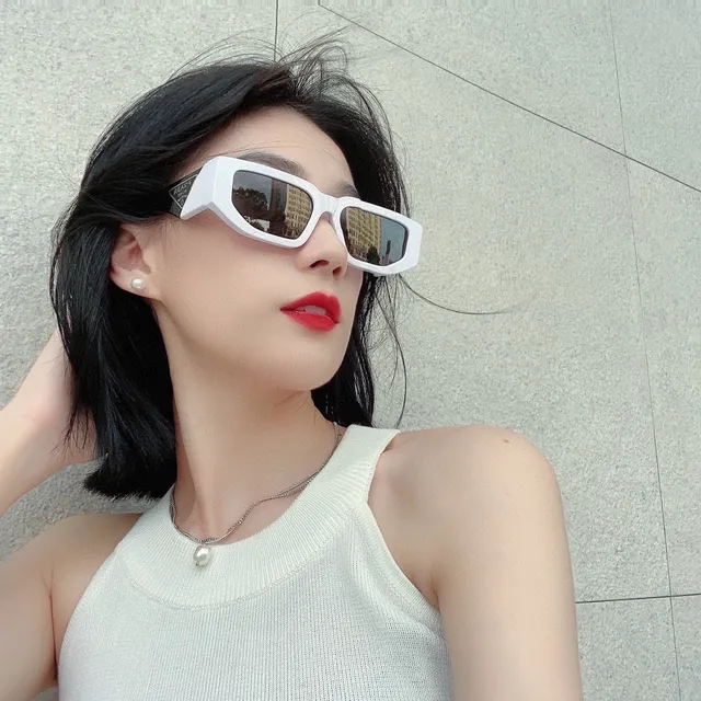 Oversized Rectangular Black Frame Red Lens Sunglasses 4