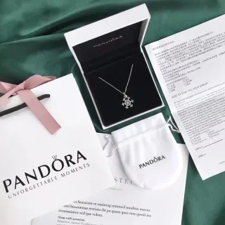 Pandora 雪花立方锆石吊坠项链