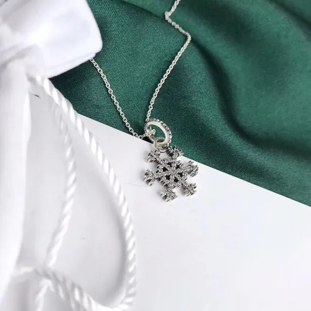 Pandora Snowflake Cubic Zirconia Pendant Necklace 4