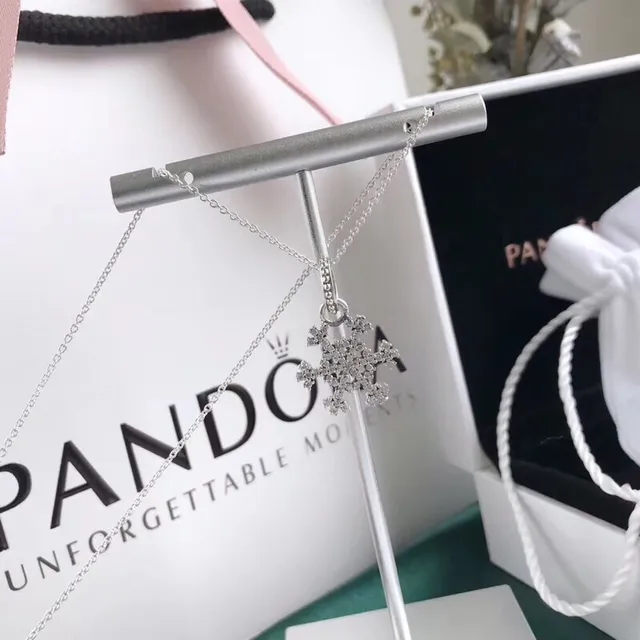 Pandora Snowflake Cubic Zirconia Pendant Necklace 5