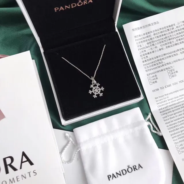 Pandora Snowflake Cubic Zirconia Pendant Necklace 6
