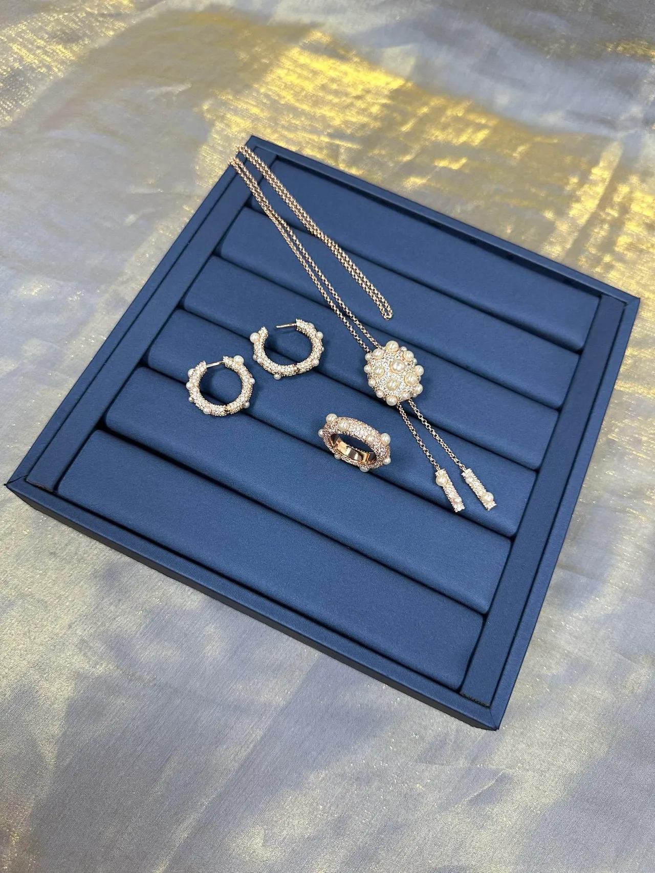 Pearl and Pavé Crystal Hoop Earrings 6