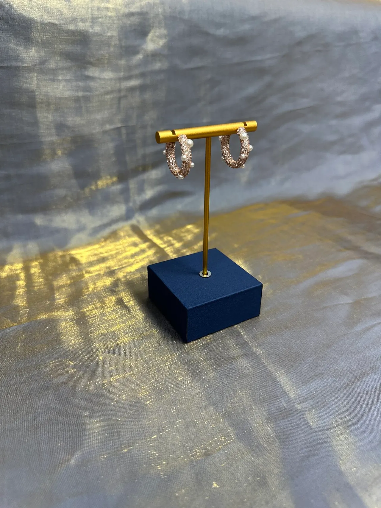 Pearl and Pavé Crystal Hoop Earrings 9