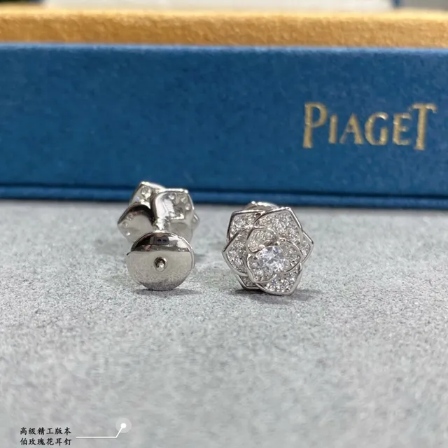 Piaget Rose Collection Pavé Diamond Floral Stud Earrings 2