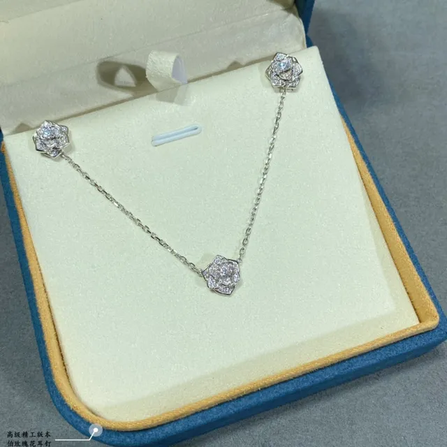 Piaget Rose Collection Pavé Diamond Floral Stud Earrings 5