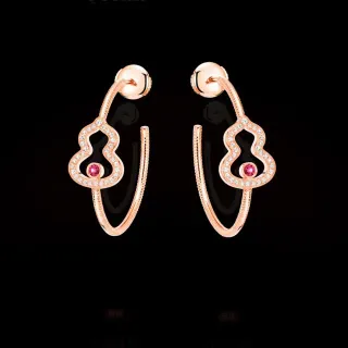 Pink Gold Rose Pavé-Set Earrings