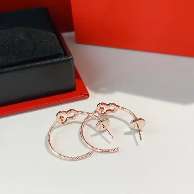 Pink Gold Rose Pavé-Set Earrings 4