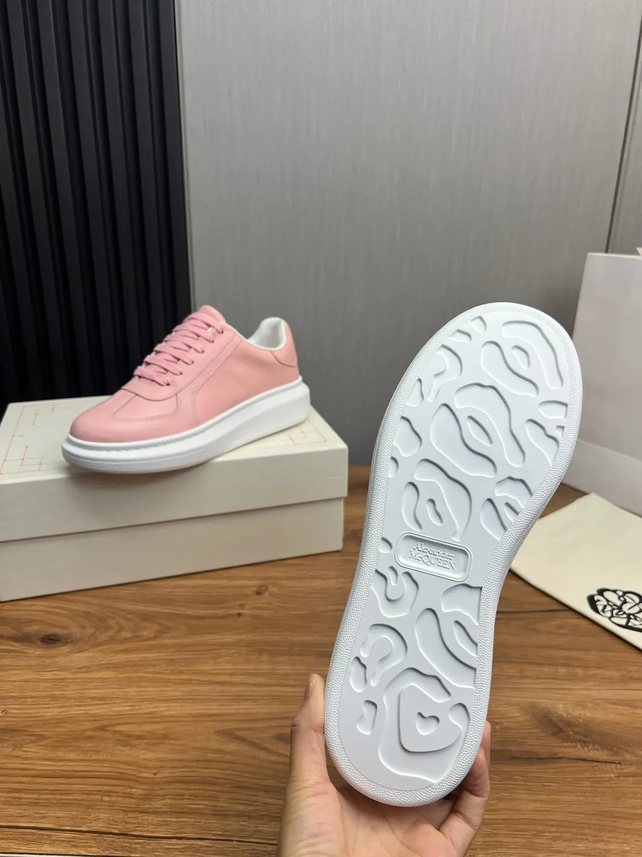 Pink Platform Low-Top Lace-Up Sneaker 2