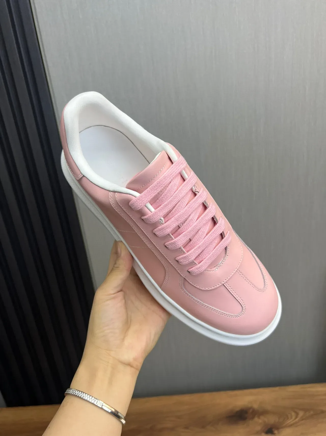 Pink Platform Low-Top Lace-Up Sneaker 3