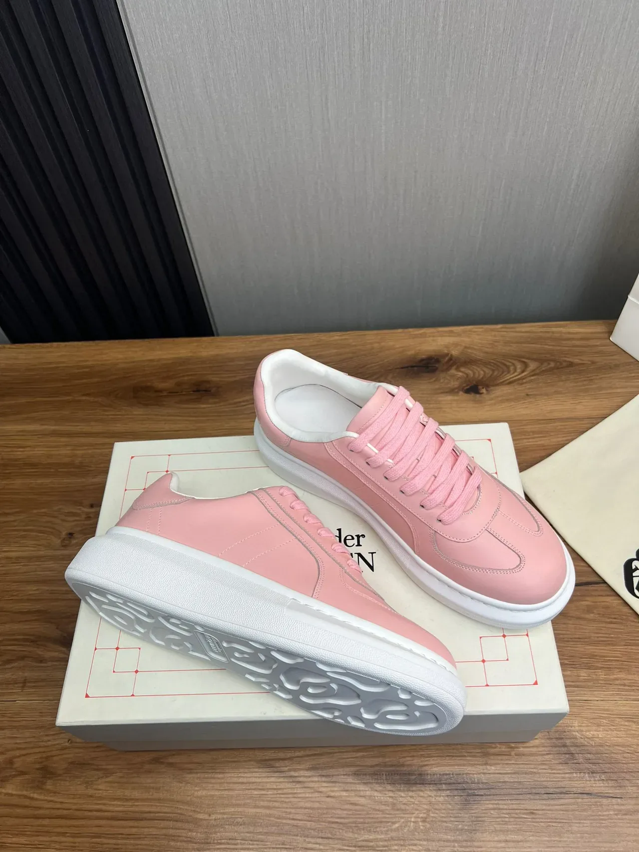 Pink Platform Low-Top Lace-Up Sneaker 6