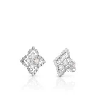 Quatrefoil Filigree Diamond Cluster Stud Earrings