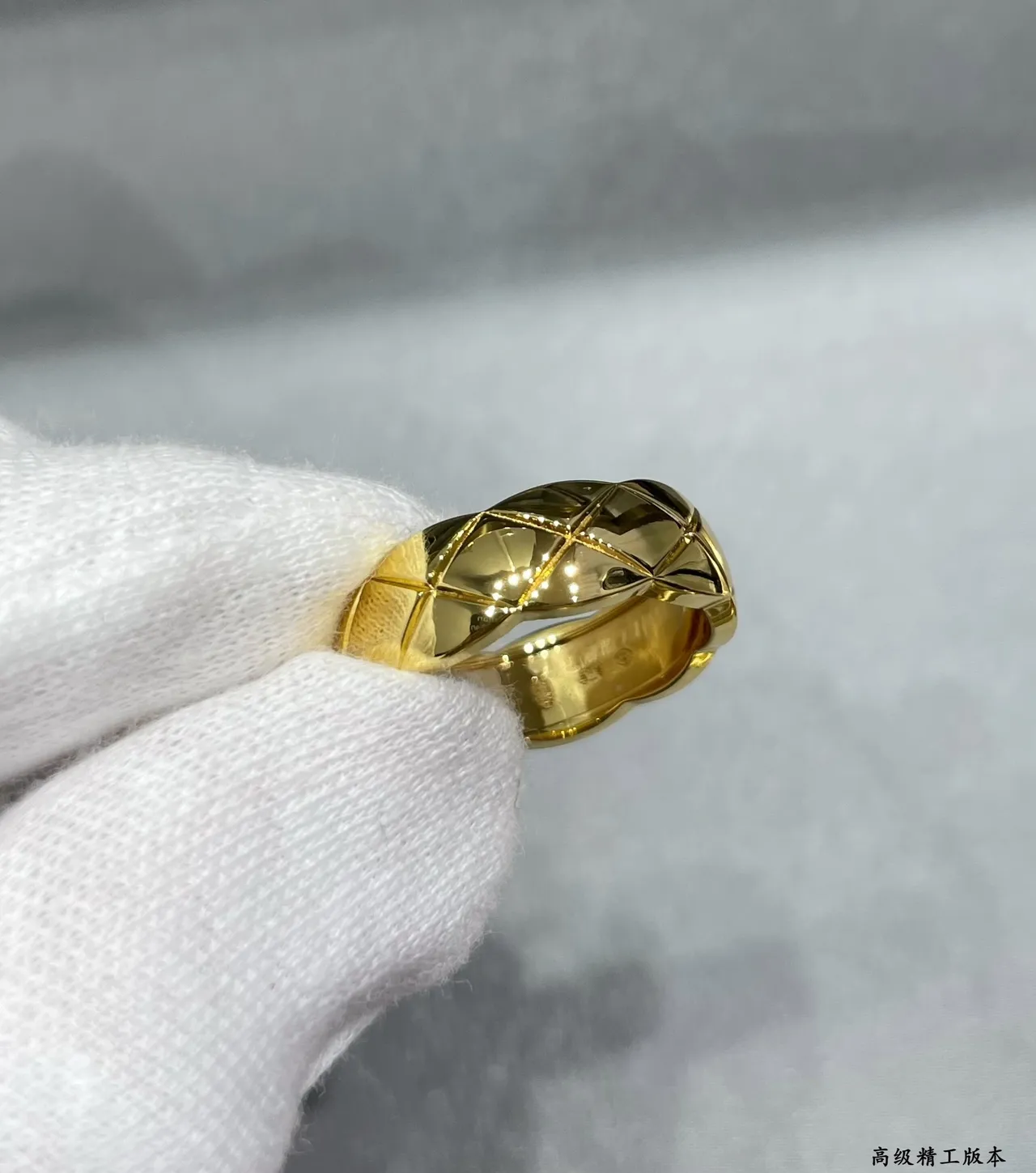 Quilted Geometric and Pavé-Set Two-Tone Metal Rings 5