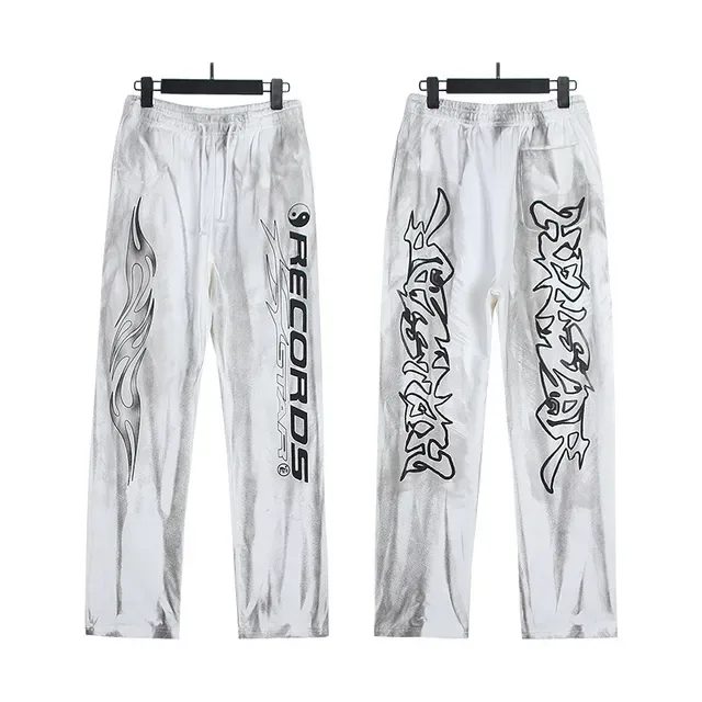 RECORDS Graphic Print Bleach-Wash Tracksuit 4