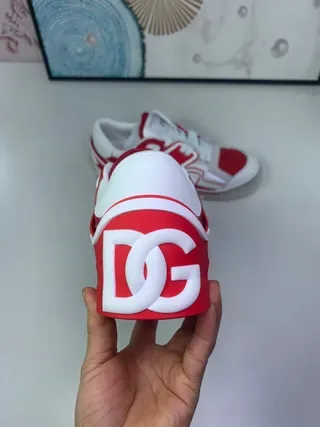 Red and White Layered Overlay Lifestyle Sneakers 8