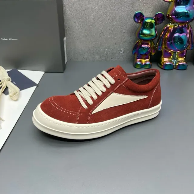 Red White Suede Upper Side Panel Sneakers 7