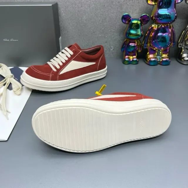 Red White Suede Upper Side Panel Sneakers 8