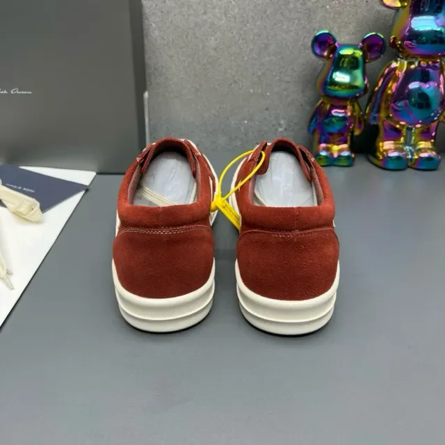 Red White Suede Upper Side Panel Sneakers 9