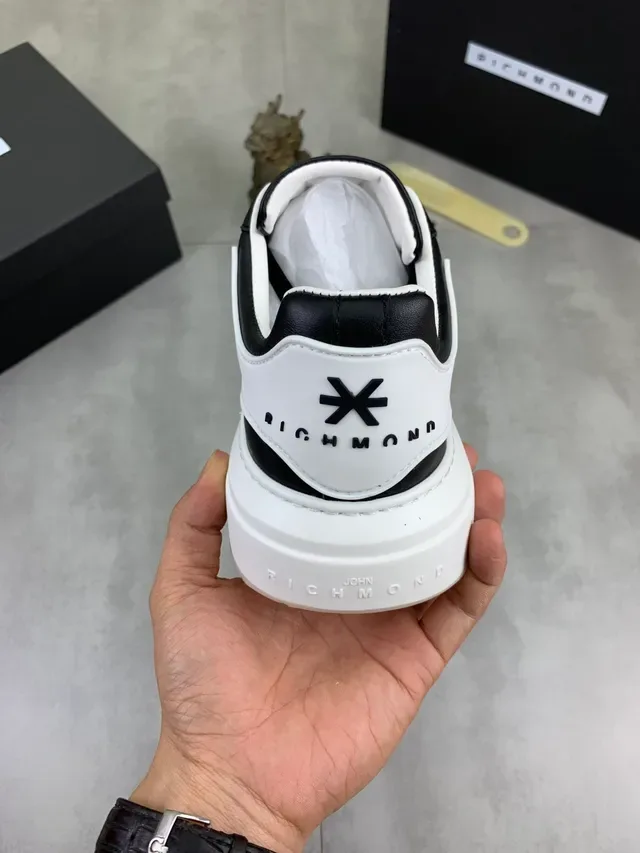 Richmond X Logo Black and White Lifestyle Sneakers 4