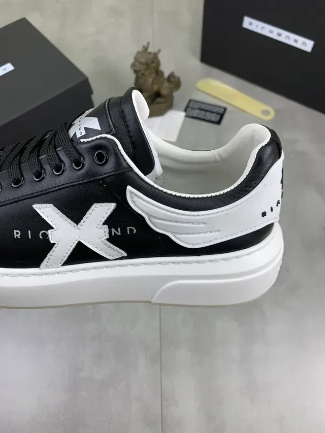 Richmond X Logo Black and White Lifestyle Sneakers 5