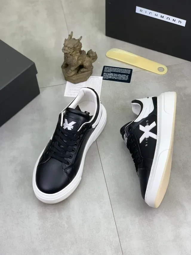 Richmond X Logo Black and White Lifestyle Sneakers 6