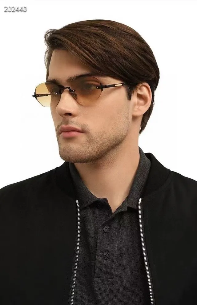 Rimless Gradient Lens Gold-Tone Metal Sunglasses 8