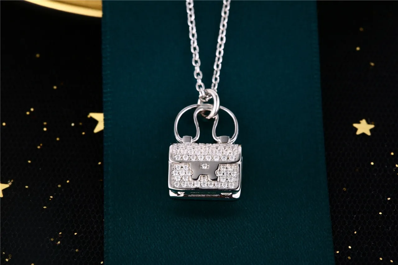 Rose Gold and Silver Pavé Handbag Charm Necklaces 5