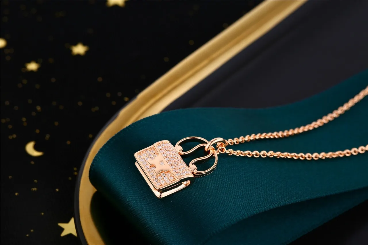 Rose Gold and Silver Pavé Handbag Charm Necklaces 6